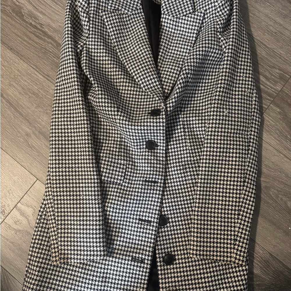 MAJORELLE Black and White Houndstooth Mini blazer Dress